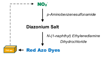 食品中亚硝酸盐含量检测试剂盒原理图